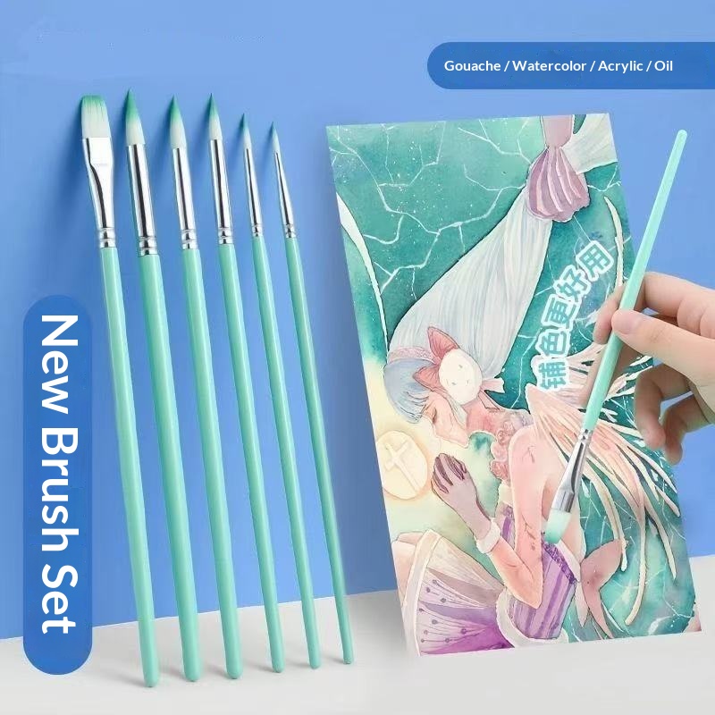 Zestaw 6 pędzli z nylonowym wł – Gouache Paint Set recenzja i cena